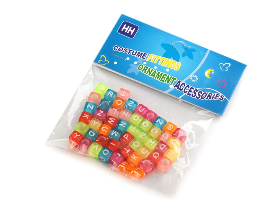Plastic Beads, Letters and Numbers, 6 mm (1 bag)Code: 200741