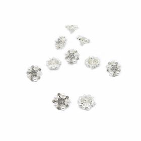 Rhinestones and Perls Buttons - Shank Buttons with Rhinestones and Pearls, 1.5 cm (10 pcs/pack) Code: BT1489