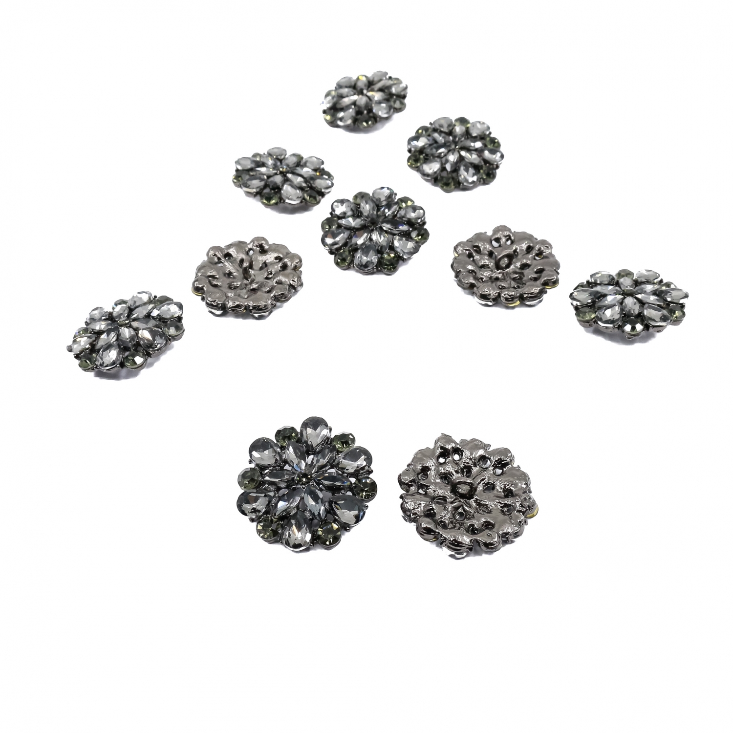 Shank Buttons with Rhinestones, 2.9 cm (10 pcs/pack) Code: BT1482