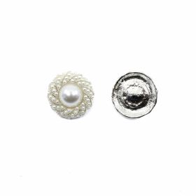 Rhinestones and Perls Buttons - Shank Buttons with Pearls, 2.3 cm (10 pcs/pack) Code: BT1486