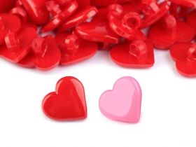  - Plastic Buttons, Heart, 15 mm (100 pcs/pack)Code: 120362