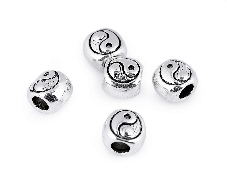 Margele Metalice, Yin si Yang , 9x10 mm (50 buc/punga)Cod: 330626