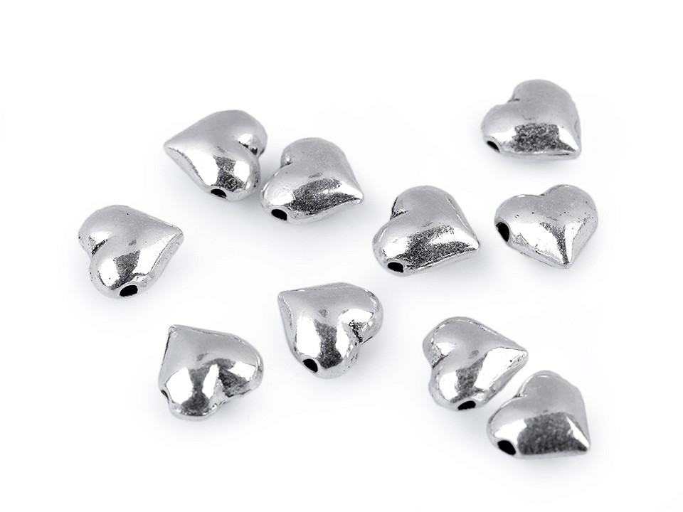 Metal Beads, Heart, 8x8 mm (10 pcs/bag)Code: 330658