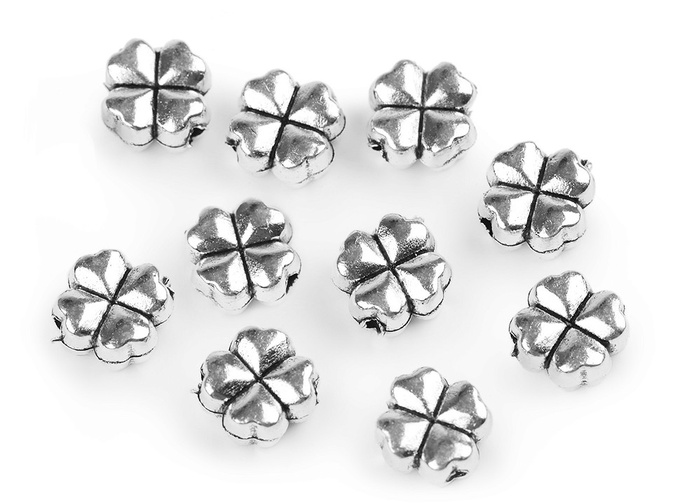 Margele Metalice, Trifoi, 8x8 mm (40 buc/punga)Cod: 330930 - 5