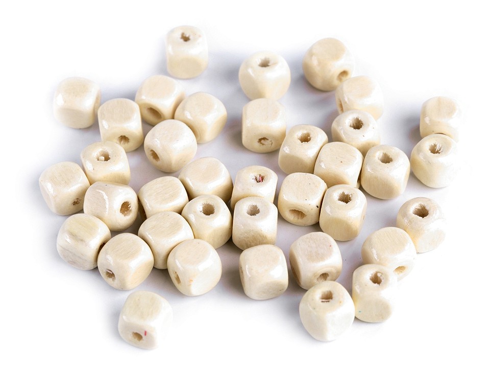 Margele Cubice din Lemn, 8x8 mm (92 buc/punga)Cod: 340165 - 2