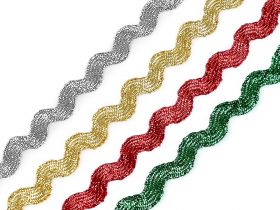 Craciun - Pasmanterie Zig-Zag cu Lurex, 5 mm  (13,5 m/rola)Cod: 520209