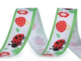 Satin Ribbon with Print, width 25 mm (10 meters/roll)Code:430498 - Decorative Ribbon, width 20 mm (10 m/roll)Code: 610025