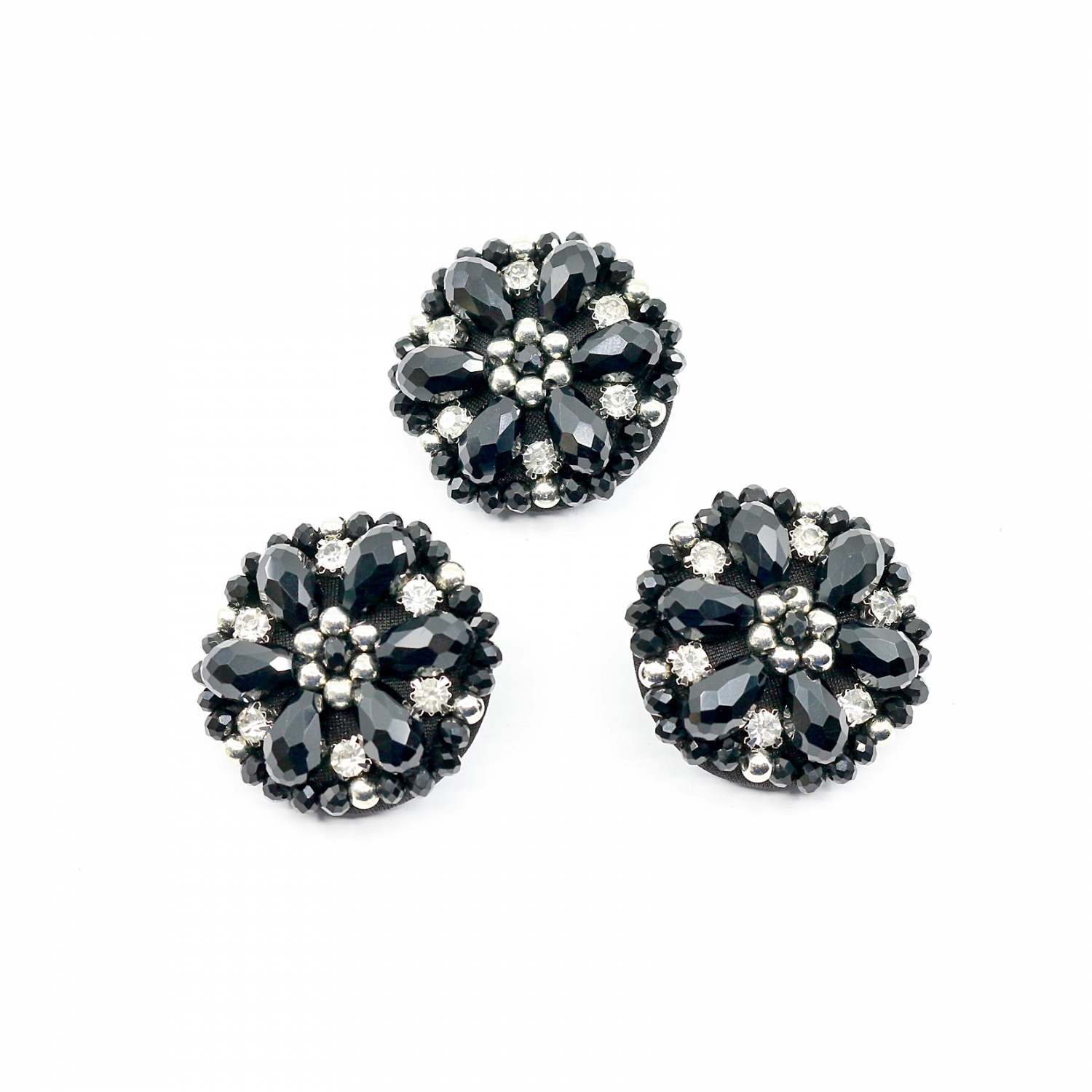 Shank Buttons with Rhinestones and Beads, 4 cm (10 pcs/pack) Code: BT1514