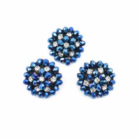 Rhinestones and Perls Buttons - Shank Buttons with Rhinestones and Beads, 3 cm (10 pcs/pack) Code: BT1510