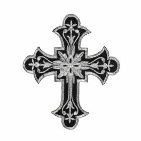 Embleme Adezive, Termoadezive, Decorative - Embleme Termoadezive Cruce, Negru + Ag, 12.7x10.5 cm (10 buc/pachet) Cod: AN791