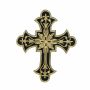  Iron-On Patch Black and Gold Cross, 12.7x10.5 cm (10 pcs/pack) Code: AN788 - 1