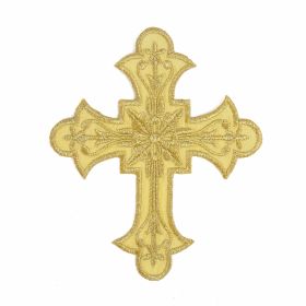 Adhesive, Thermoadhesive and Decorative Emblems -  Iron-On Patch Gold Cross, 12.7x10.5 cm (10 pcs/pack) Code: AN797