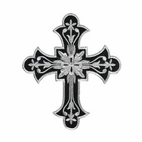 Iron-On Patch (12 pcs/pack)Code: 390541 -  Iron-On Patch Black and Silver Cross, 20x16.5 cm (10 pcs/pack) Code: AN792