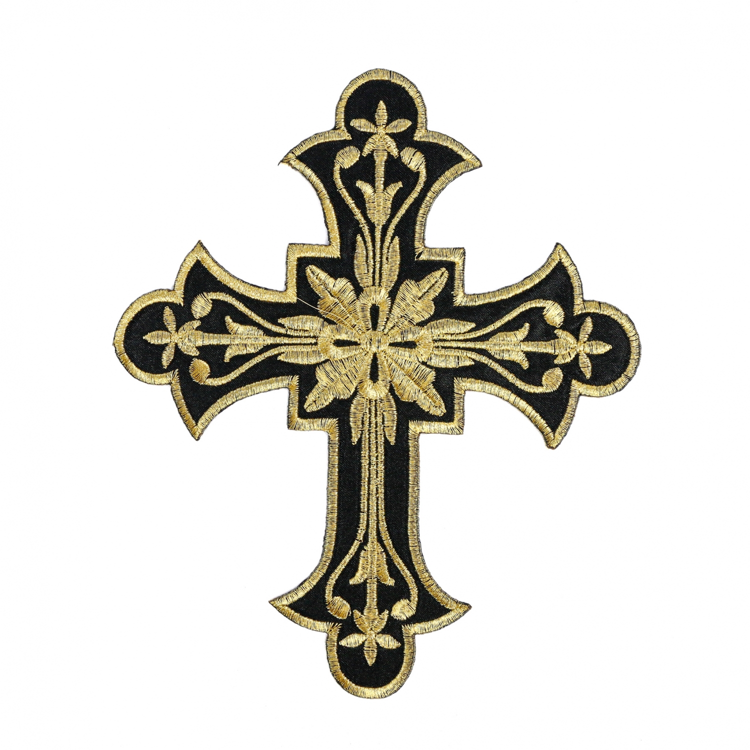  Iron-On Patch Black and Gold Cross, 20x16.5 cm (10 pcs/pack) Code: AN789