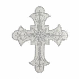 Adhesive, Thermoadhesive and Decorative Emblems -  Iron-On Patch Silver Cross, 20x16.5 cm (10 pcs/pack) Code: AN801