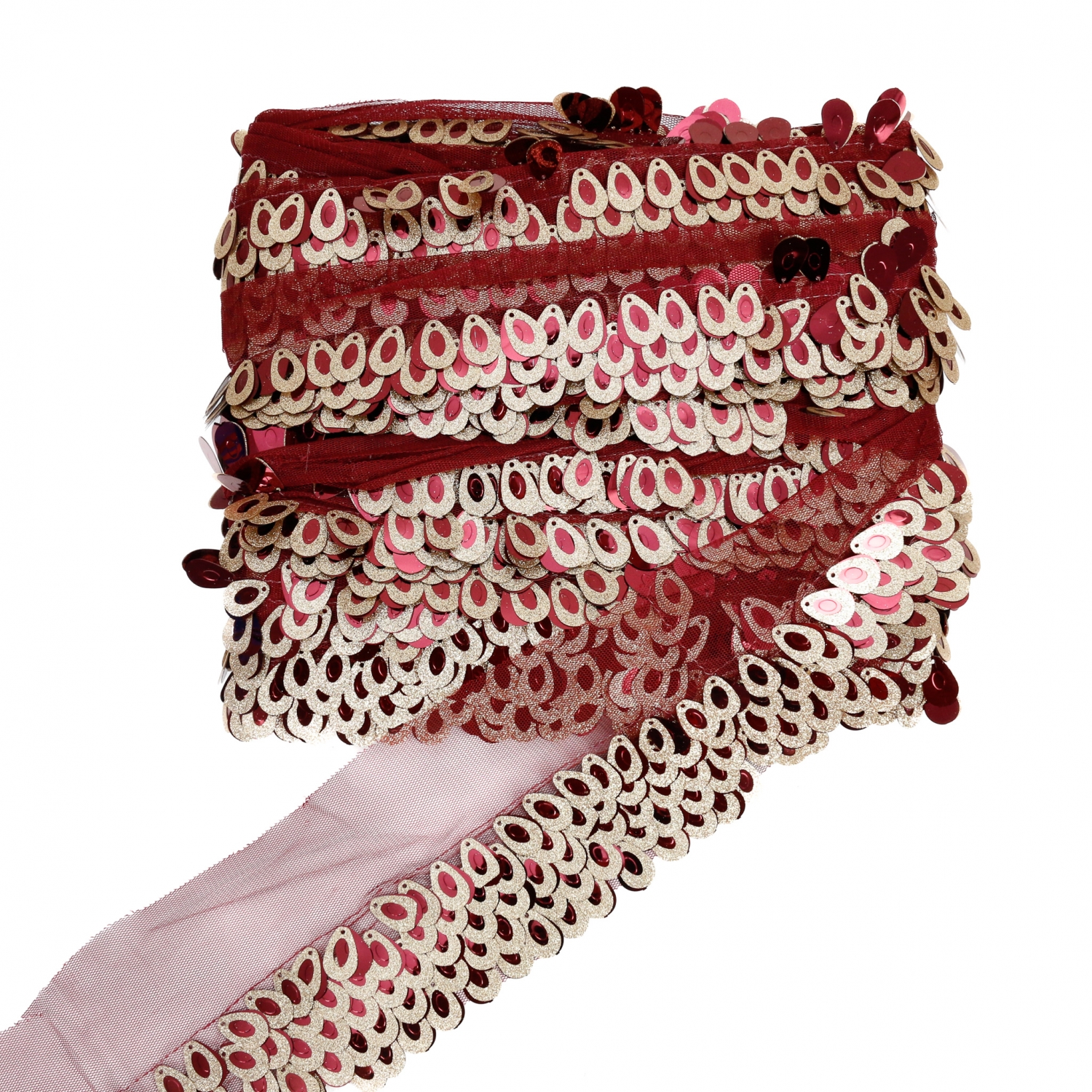Trim/Border with Seaquins, Bordeaux (1 meter)Code: ARN1189