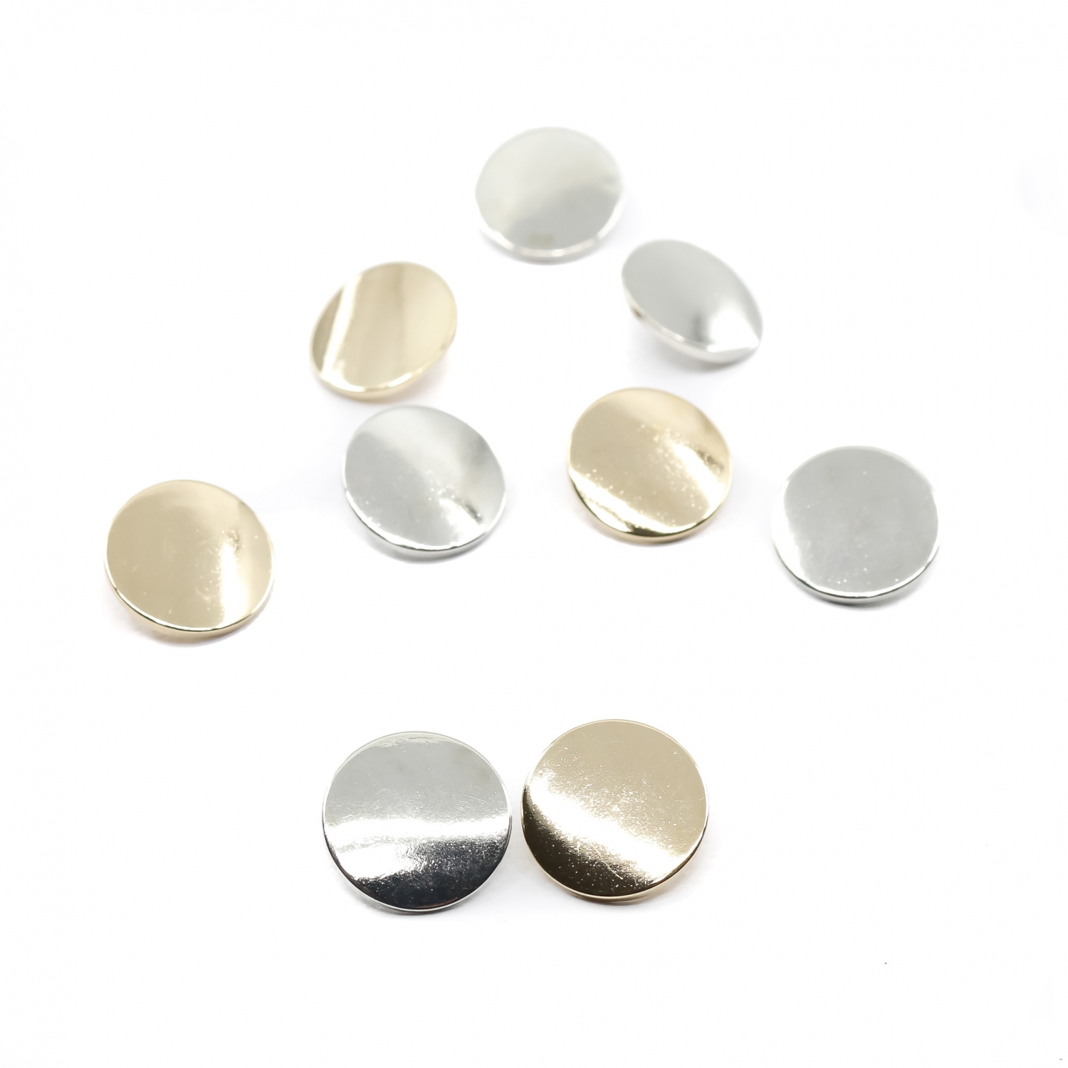 Metallized plastic buttons B6318, Size 16L (144 pcs/pack)