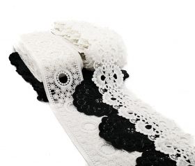 Lace with Rhinestones, width 27 mm (10 meters/roll)Code: C13241 - Lace, width (9 meters/roll)Code: DANTELA-MARE-01