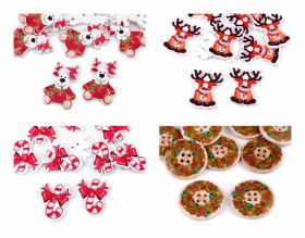 Christmas Decorations - Decorative Christmas Wooden Button (10 pcs/pack)Code: 120610