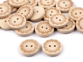 Wooden Decorative Buttons - Wooden Decorative Buttons (10 pcs/pack) Model: Flower