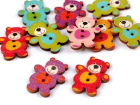 Wooden Decorative Buttons - Wooden Decorative Buttons (10 pcs/pack) Model: Bear