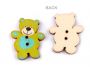 Wooden Decorative Buttons (10 pcs/pack) Model: Bear - 2