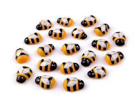 Adhesive, Thermoadhesive and Decorative Emblems - Wooden Decorative Bee with Adhesive (20 pcs/pack) Code: 880377