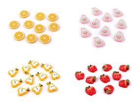 Aplicatii Polistiren si Plastic - Decoratiune Fructe din Lemn (10 buc/pachet) Cod: 890078