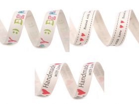 Decorative Ribbon, width 20 mm (10 m/roll)Code: 610025 - Cotton Ribbon with Print , width 15 mm (5 meters/roll)Code: 430705