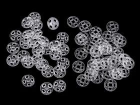 Sew-on Fastener Snaps - Plastic Sew-on Snaps, 10 mm, Transparent, Black (100 pairs/box)