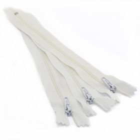 Nylon Zipper - 20 cm Normal Zippers, Dirty White (100 pcs/pack)