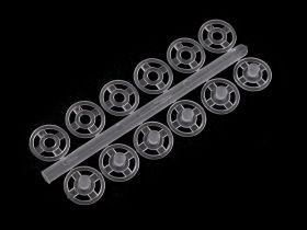 Sew-on Fastener Snaps - Plastic Sew-on Snaps, 10 mm, Transparent, Black (1 set)