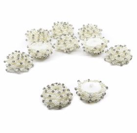 Rhinestones and Perls Buttons - Shank Buttons with Crystals and Beads (10 pcs/pack) BT1535