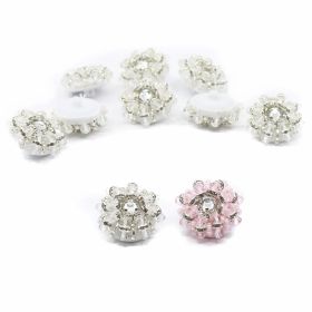 Crystal Buttons, 27 mm (9 pcs/bag)Code: BT1520-27MM - Shank Buttons with Crystals and Beads (10 pcs/pack) BT1543