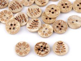 Buttons with Beads (10 pcs/pack) - Coconut Decorative Buttons (50 pcs/pack) Code: 120747