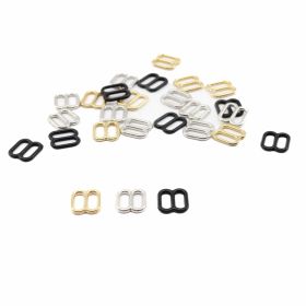 Bra Clasps, Sliders and Hooks - Metal Bra Slides, interior size 8 mm (100 pcs/pack)Code: MA08