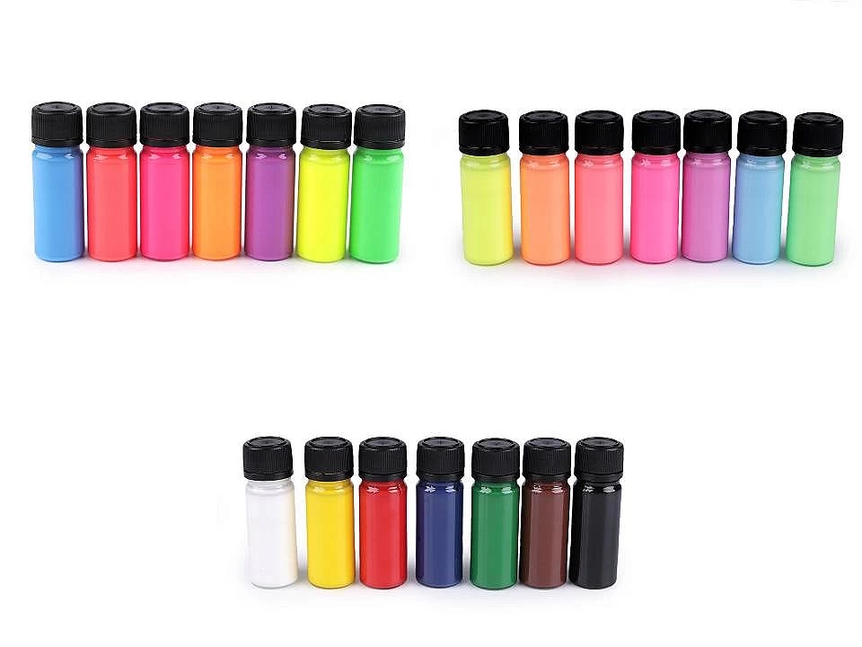 Set of 7 colors for textile materials, fluorescent (7 pieces / set) Code: 840317