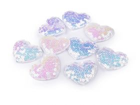 Sew-On Flowers, diameter 3 cm (5 pcs/pack)Code: 780122 - Sewing Application, Heart (10 pieces / pack) Code: 400263