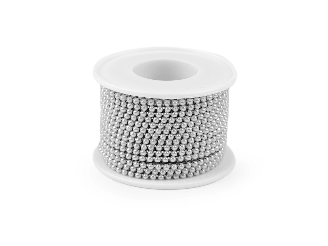 Metraj cu Perle in Montura Metalica, Latime 2.5 mm (9 metri/rola) Cod: 520338 - 2