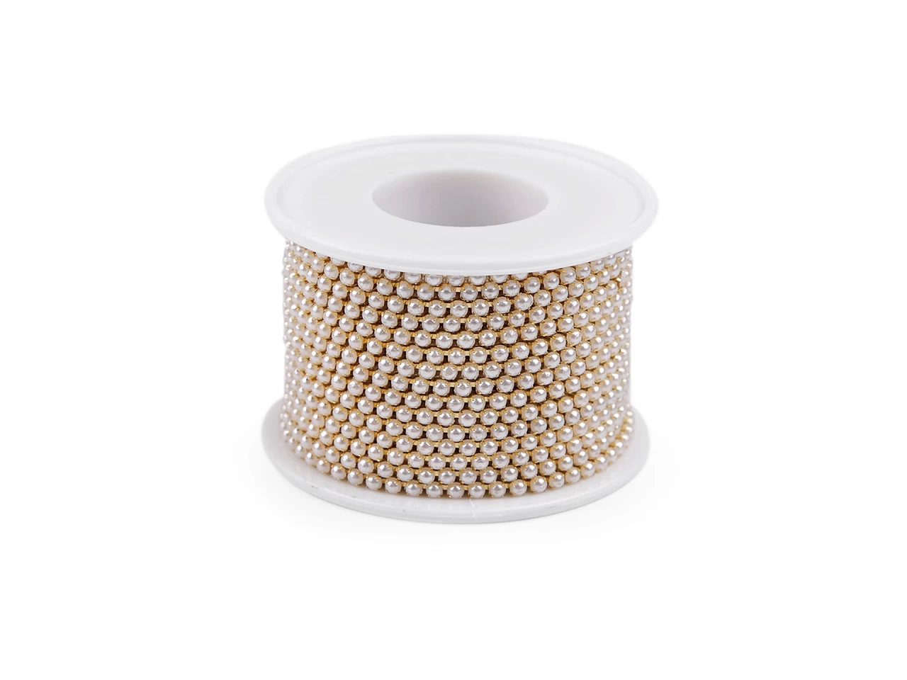 Metraj cu Perle in Montura Metalica, Latime 2.5 mm (9 metri/rola) Cod: 520338 - 4