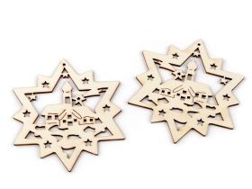 Metal Jingle Bell, diameter 20 mm (10 pcs/pack)Code: 060575 - Decorative Wooden Stars, 10 cm (2 pcs/pack)Code: 880398