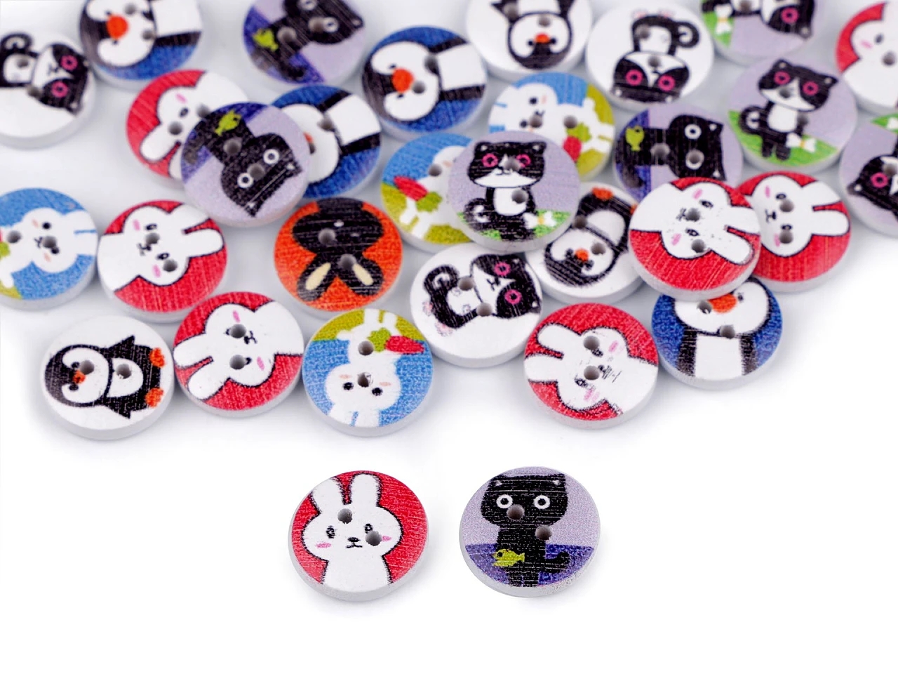 Wooden Decorative Buttons - Mix Animals (10 pcs/pack) Code: 120654