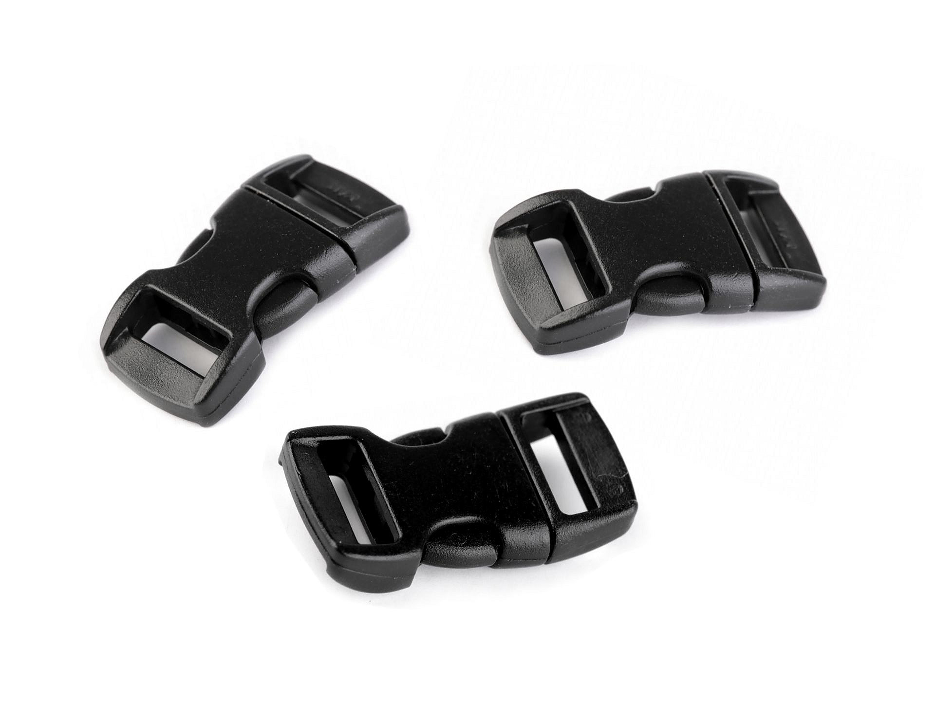 Plastic Curved Trident Buckle, 10 mm, Black (10 pcs/pack) Code: 740411
