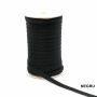 Decorative Cotton Tape, Herringbone, Black, width 10 mm (100 meters/roll) - 1