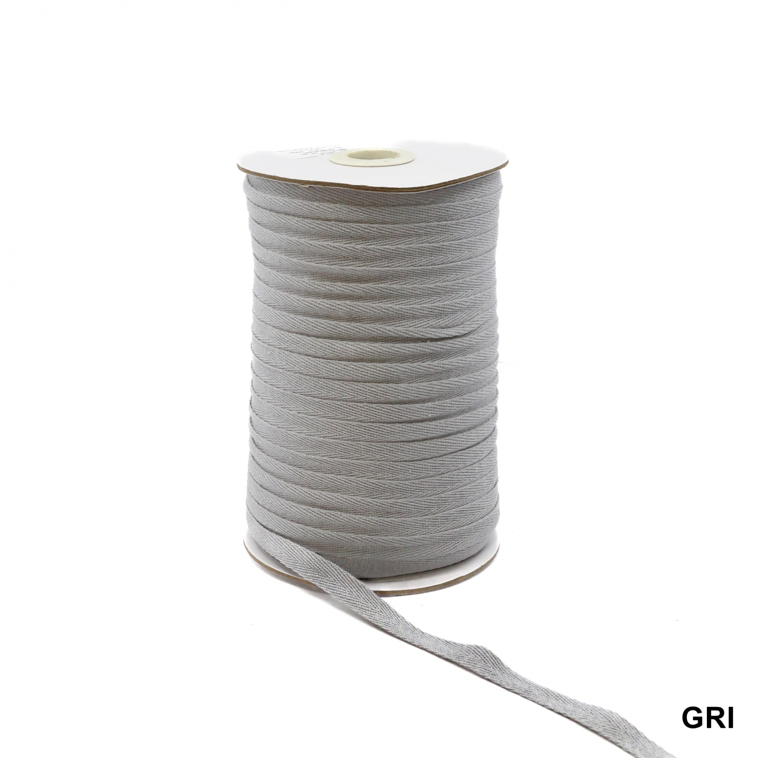 Decorative Cotton Tape, Herringbone, Grey, width 10 mm (100 meters/roll)
