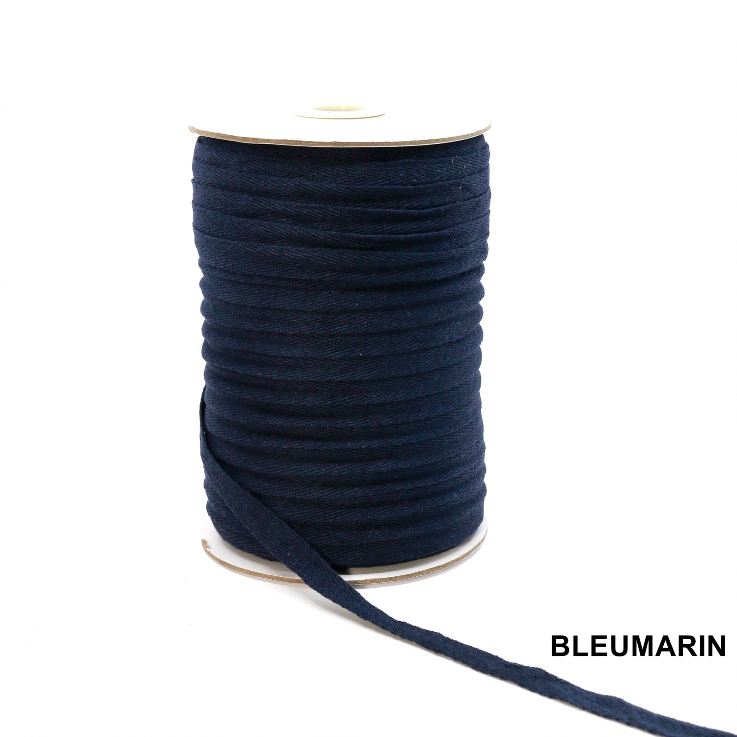 Banda Decorativa Bumbac, Herringbone, Bleumarin, latime 10 mm (100 metri/rola)