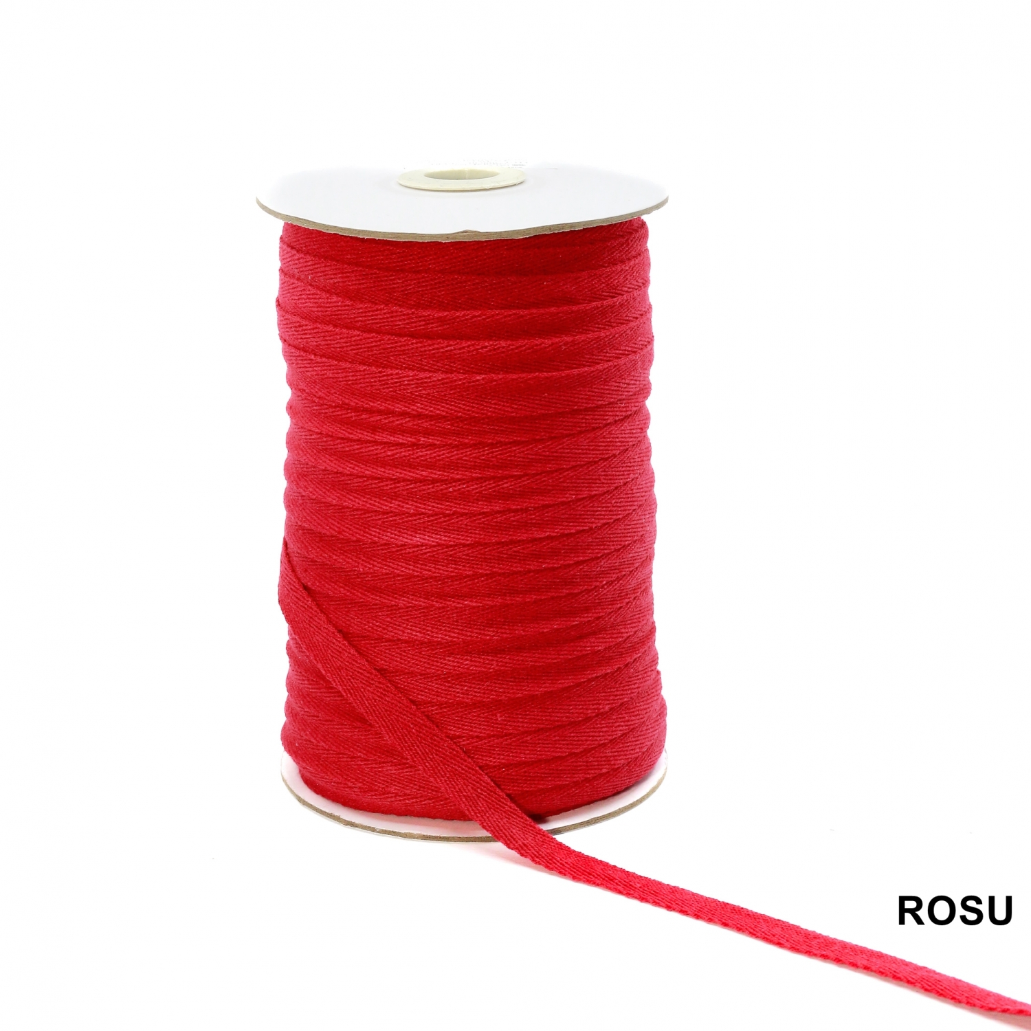 Decorative Cotton Tape, Herringbone, Red, width 10 mm (100 meters/roll)