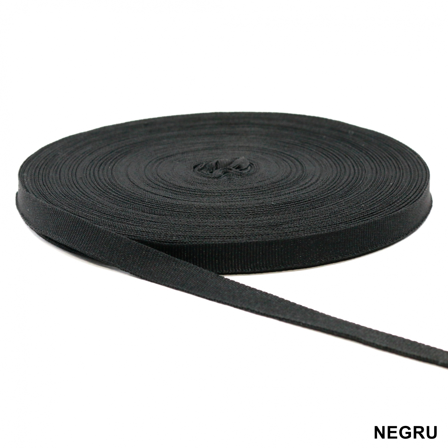 Banda Decorativa Poliester (RADU), Negru 10 mm (100 metri/rola)