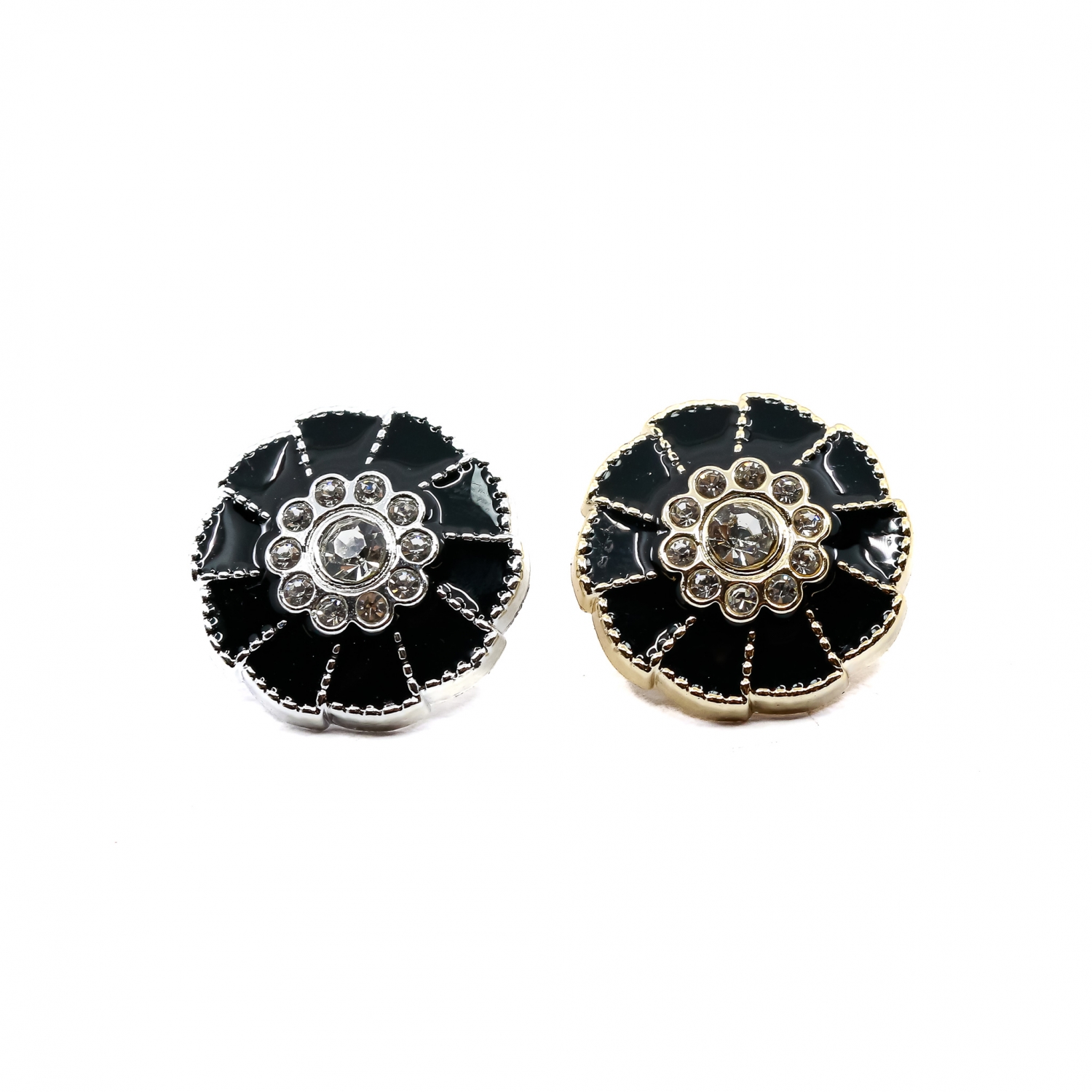 Shank Buttons with Rhinestones, 25 mm (50 pcs/pack) Code: W081/40