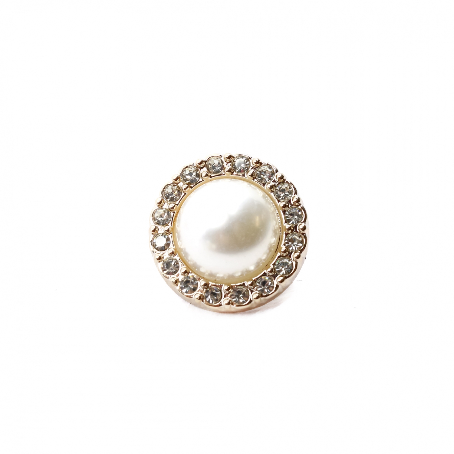 Nasturi Perla Decorati cu Strasuri, 15 mm (100 bucati/pachet)Cod: 809/24 - 2